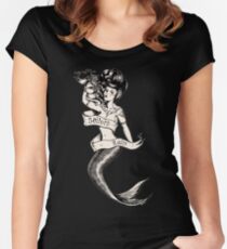 Sailors Ruin, Vintage mermaid tattoo style Women's Fitted Scoop T-Shirt