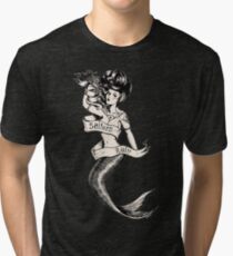 Sailors Ruin, Vintage mermaid tattoo style Tri-blend T-Shirt
