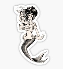 Sailors Ruin, Vintage mermaid tattoo style Sticker