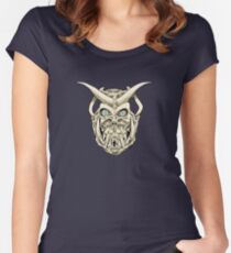 Horned Skull (color) Women's Fitted Scoop T-Shirt