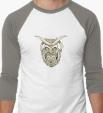 Horned Skull (color) Men's Baseball ¾ T-Shirt