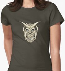 Horned Skull (color) Women's Fitted T-Shirt