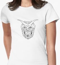 Horned Skull (black) Women's Fitted T-Shirt