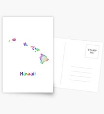 Rainbow Hawaii map Postcards