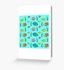 marine fish for a blue background Greeting Card