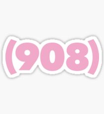 (908) pink Sticker