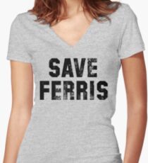 Save Ferris Women's Fitted V-Neck T-Shirt