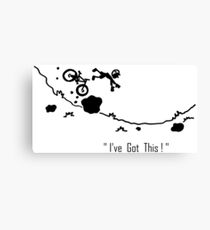 Cyclist Falls Off Bike Canvas Print