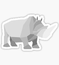 origami made rhino Sticker