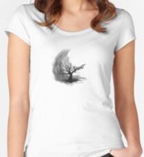 Sumi e sakura tree Women's Fitted Scoop T-Shirt
