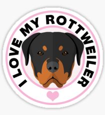Love My Rottweiler Dog Sticker