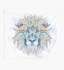 Ethnic Blue Lion Wall Tapestry