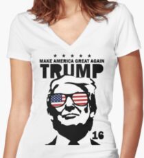 Donald Trump Make America Great Again Shirt Women's Fitted V-Neck T-Shirt