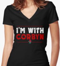 I'm With Corbyn Women's Fitted V-Neck T-Shirt