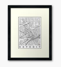 Detroit Map Line Framed Print
