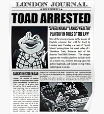 Toad Arrested Newspaper Poster