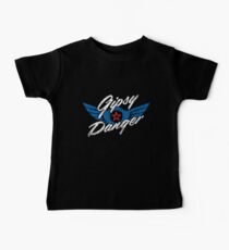 Gipsy Danger Distressed Logo in White Baby Tee