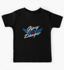 Gipsy Danger Distressed Logo in White Kids Tee