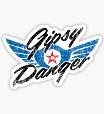 Gipsy Danger Distressed Logo in Black Sticker
