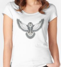 Beadwork Snowy Owl Fitted Scoop T-Shirt