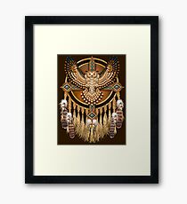 Native American Beadwork Owl Mandala Framed Print