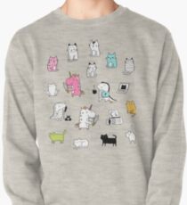 Cats. Dinosaurs. Unicorn. Sticker set. Pullover