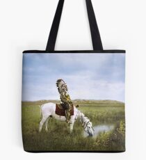 "An Oasis in the Badlands", Red Hawk, ca. 1905 Tote Bag
