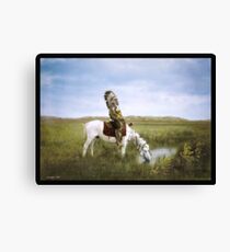"An Oasis in the Badlands", Red Hawk, ca. 1905 Canvas Print