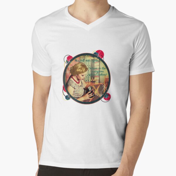 Where is the Instagram upload button? V-Neck T-Shirt