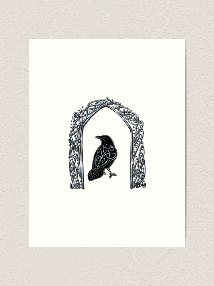 Alternate view of Celtic Raven Art Print