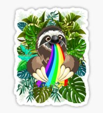 Faultier, das Regenbogenfarben spuckt Sticker