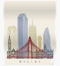 Dallas Skyline Poster Poster
