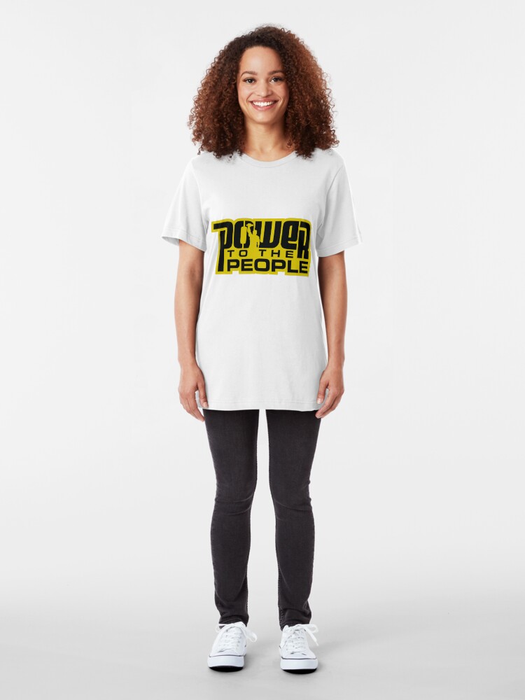 Alternate view of Power To The People - GOLD Slim Fit T-Shirt