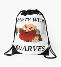 I party with dwarves Drawstring Bag