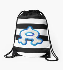 Team Aqua Stripes Drawstring Bag