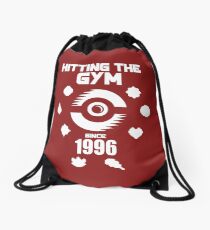 Hitting The Pokemon Gym Drawstring Bag