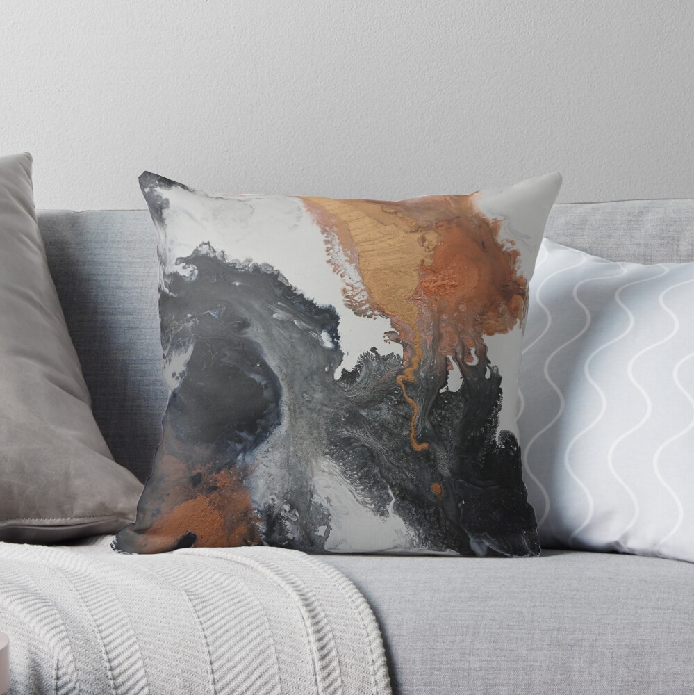 Mono Copper Throw Pillow