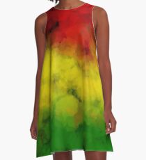 Rasta Watercolor A-Line Dress