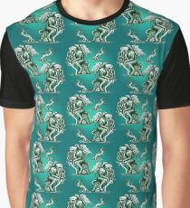 Cthulhu the Cthinker in Creepy Teal Graphic T-Shirt