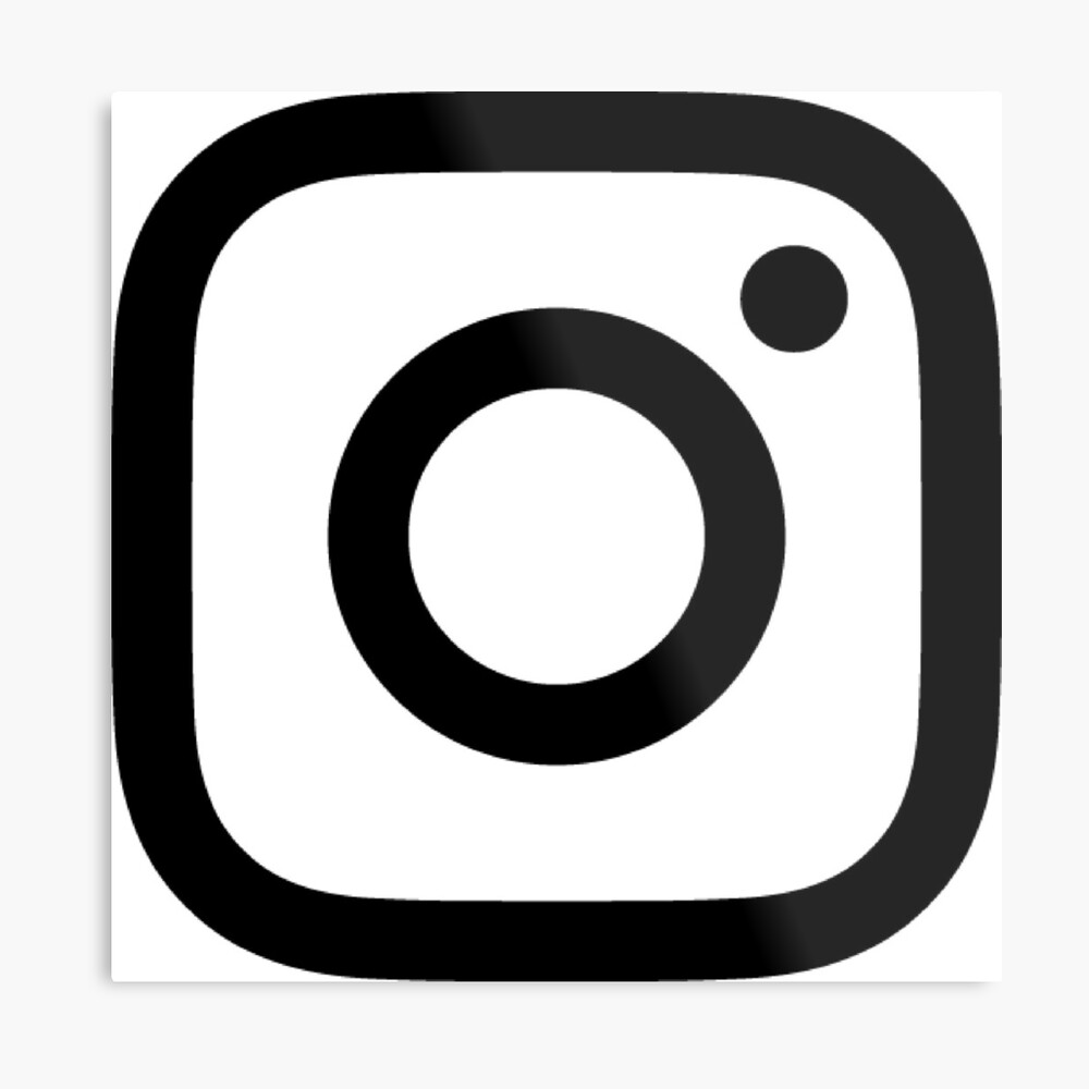 Lámina metálica «Nuevo logotipo de Instagram en blanco y negro» de