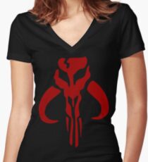 Mandalorian Emblem Women's Fitted V-Neck T-Shirt