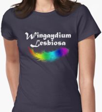 Wingaydium Lesbiosa, Lesbian Pride, Gay pride gifts, and pride month swag Women's Fitted T-Shirt