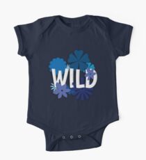 Wild (Blumen Typografie) Baby Body Kurzarm