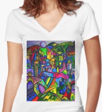 Dreamscapes Women's Fitted V-Neck T-Shirt