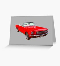 1965 Red Ford Mustang Convertible Greeting Card