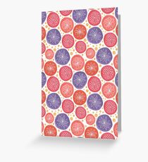 simple white flowers in colorful circles Greeting Card
