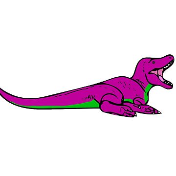 Barney tyrannosaur rex illustration Sticker for Sale by JCockney977