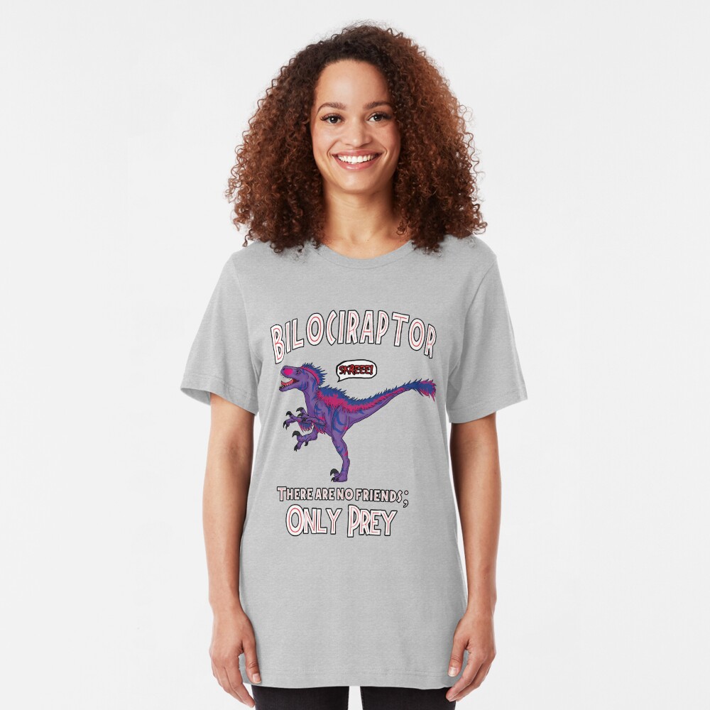 Bilociraptor - Text + Speech Slim Fit T-Shirt