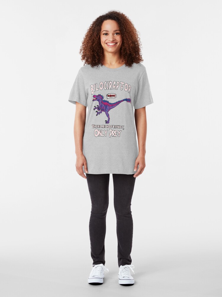 Vista alternativa de Camiseta ajustada Bilociraptor - Texto + Discurso
