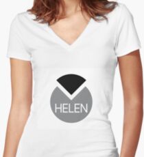 american first name female: Helen Women's Fitted V-Neck T-Shirt